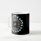Stylish Gold Torquoise Mandala Monogram Koffiemok (Voorkant links)