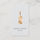 Stylish Gold Violin Musician Minimal  Visitekaartje (Voorkant)