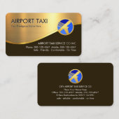 Stylish Gold Wave Airplane Airport Taxi Visitekaartje (Voorkant / Achterkant)