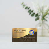Stylish Gold Wave Airplane Airport Taxi Visitekaartje (Staand voorkant)