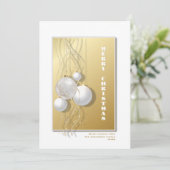 Stylish Gold White Baubles kerst Feestdagenkaart (Staand voorkant)