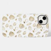 Stylish Gold White Seashells Pattern Case-Mate iPhone Case (Achterkant (horizontaal))