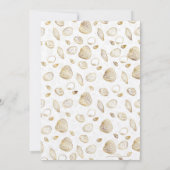 Stylish Gold White Seashells Pattern Kaart (Achterkant)