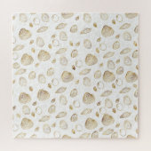 Stylish Gold White Seashells Pattern Legpuzzel (Horizontaal)