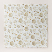 Stylish Gold White Seashells Pattern Legpuzzel (Verticaal)