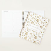 Stylish Gold White Seashells Pattern Planner (Display)