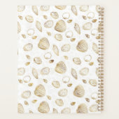 Stylish Gold White Seashells Pattern Planner (Achterkant)