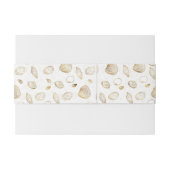 Stylish Gold White Seashells Pattern Uitnodigingen Wikkel (Achterkant Voorbeeld)