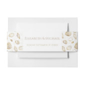 Stylish Gold White Seashells Pattern Uitnodigingen Wikkel (Voorkant Voorbeeld)