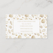 Stylish Gold White Seashells Pattern Visitekaartje (Achterkant)