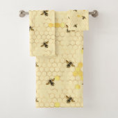 Stylish Gold Yellow bees Honeycomb Bad Handdoek (Insitu)