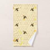 Stylish Gold Yellow bees Honeycomb Bad Handdoek (Handdoek)