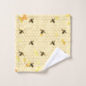 Stylish Gold Yellow bees Honeycomb Bad Handdoek (Wasdoekje)