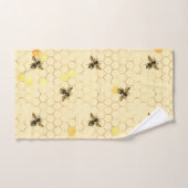 Stylish Gold Yellow bees Honeycomb Bad Handdoek (Handdoek)
