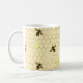 Stylish Gold Yellow bees Honeycomb Koffiemok (Links)