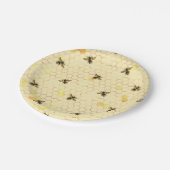 Stylish Gold Yellow bees Honeycomb Papieren Bordje (Gekanteld)