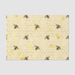 Stylish Gold Yellow bees Honeycomb Tissuepapier