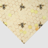 Stylish Gold Yellow bees Honeycomb Tissuepapier (Detail)