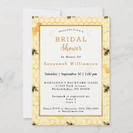 Stylish Gold Yellow bijen Honeycomb Vrijgezellenfe Kaart