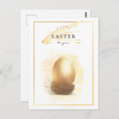 Stylish Golden Egg | Happy Easter Pencil Art Briefkaart (Voorkant / Achterkant)