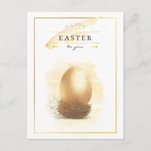 Stylish Golden Egg   Happy Easter Pencil Art Briefkaart