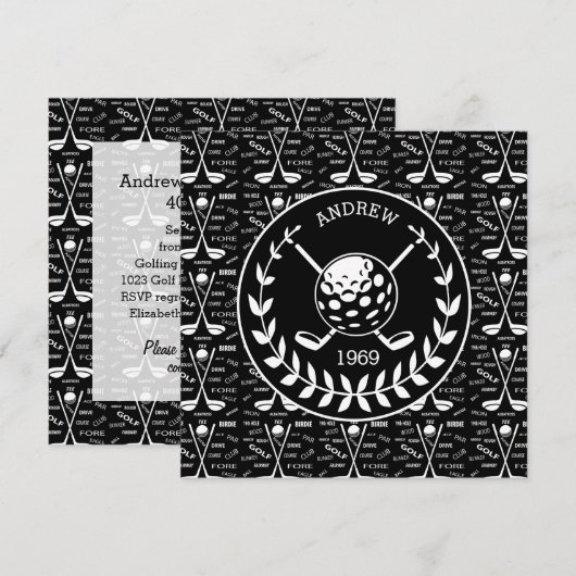 Stylish Golf event Kaart (Voorkant / Achterkant)