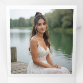 Stylish Graduation Cap Pastel Tones & Glitter Drieluik Aankondiging (Binnenzijde eerst)