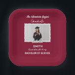 Stylish Graduation Party Paper Plates, Custom Name Papieren Bordje<br><div class="desc">Stylish Graduation Party Paper Plates, Custom Name and Degree Plates, Bespoke Class of 2026 Table Decor, Personalized Academic Celebration Supplies Elevate your graduation buffet with these stylish personalized paper plates. Custom-made with your name, degree, and graduation year, these bespoke plates add a touch of professional elegance to your celebration. Crafted...</div>