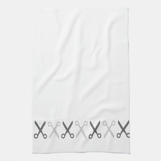 Stylish Gray Scissors Hairdresser Taylor Theedoek (Verticaal)