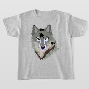 STYLISH GRAY WOLF-ILLUSTRATIE T-SHIRT