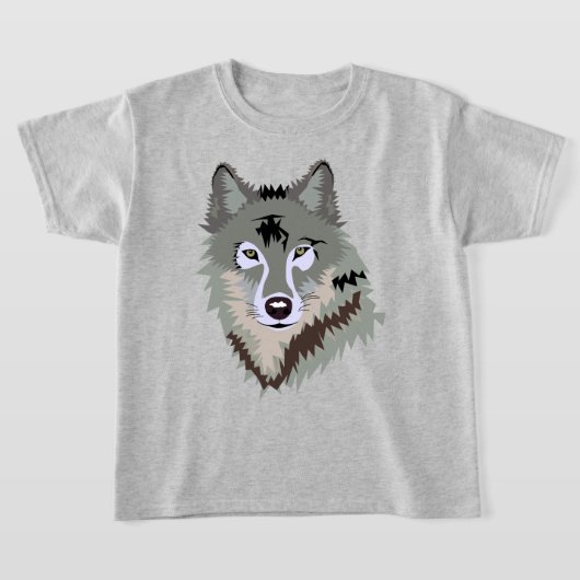 STYLISH GRAY WOLF-ILLUSTRATIE T-SHIRT (Laagn)