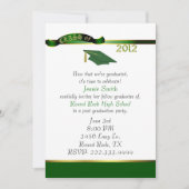 Stylish Green and Gold Graduation Party Invitation Kaart (Voorkant)