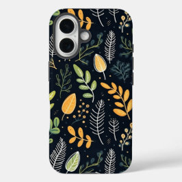 Stylish Green and Yellow Foliage Pattern  iPhone 16 Hoesje