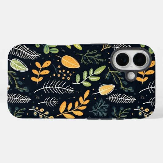 Stylish Green and Yellow Foliage Pattern  Case-Mate iPhone Case (Achterkant (horizontaal))