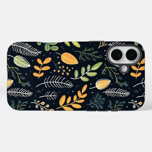 Stylish Green and Yellow Foliage Pattern Case-Mate iPhone Case (Achterkant (horizontaal))