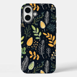 Stylish Green and Yellow Foliage Pattern  iPhone 16 Plus Hoesje