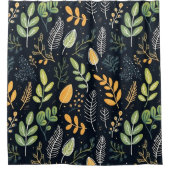 Stylish Green and Yellow Foliage Pattern  Douchegordijn (Voorkant)