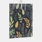 Stylish Green and Yellow Foliage Pattern  Glas Ornament (Voorkant Rechts)