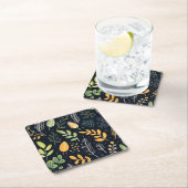 Stylish Green and Yellow Foliage Pattern  Kartonnen Onderzetters (Insitu)