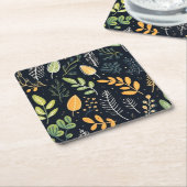 Stylish Green and Yellow Foliage Pattern  Kartonnen Onderzetters (Schuin)
