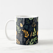 Stylish Green and Yellow Foliage Pattern  Koffiemok (Links)