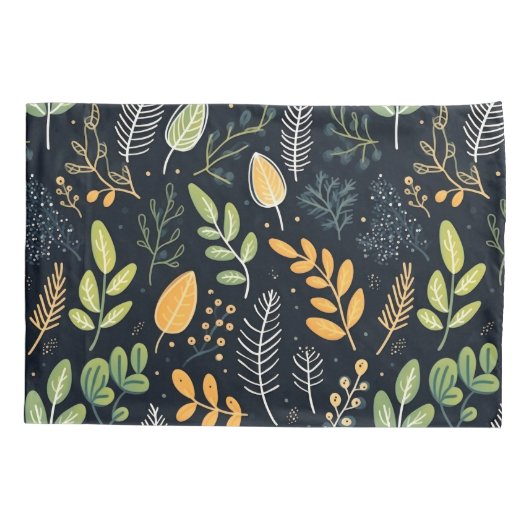 Stylish Green and Yellow Foliage Pattern  Kussensloop (Achterkant-Links)