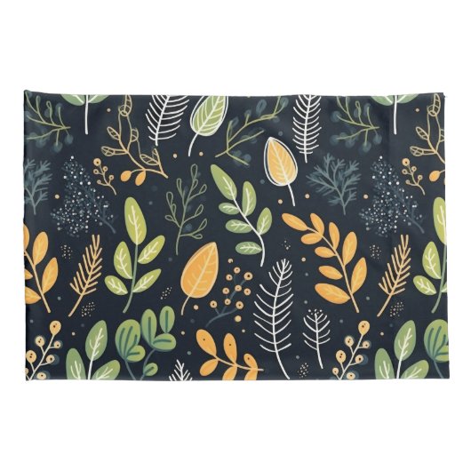 Stylish Green and Yellow Foliage Pattern Kussensloop (Achterkant-Rechts)