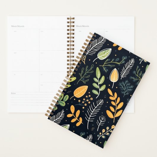 Stylish Green and Yellow Foliage Pattern  Planner (Display)