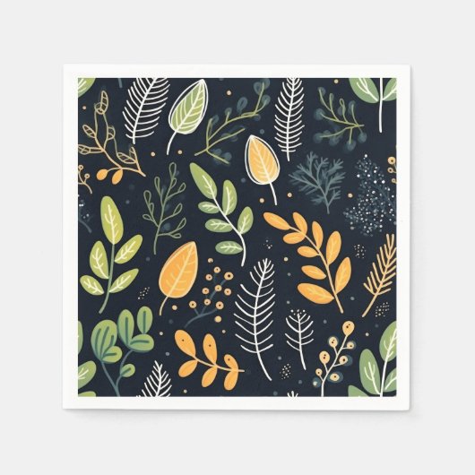 Stylish Green and Yellow Foliage Pattern  Servet (Voorkant)