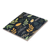 Stylish Green and Yellow Foliage Pattern  Tegeltje (Zijkant)