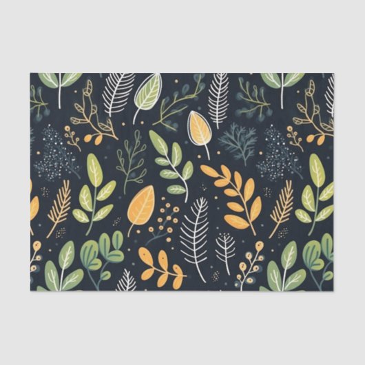 Stylish Green and Yellow Foliage Pattern  Tissuepapier (Voorkant)