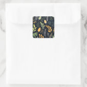 Stylish Green and Yellow Foliage Pattern  Vierkante Sticker (Tas)