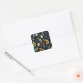 Stylish Green and Yellow Foliage Pattern  Vierkante Sticker (Envelop)