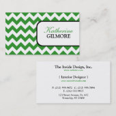 Stylish Green Chevron Visitekaartjes (Voorkant / Achterkant)